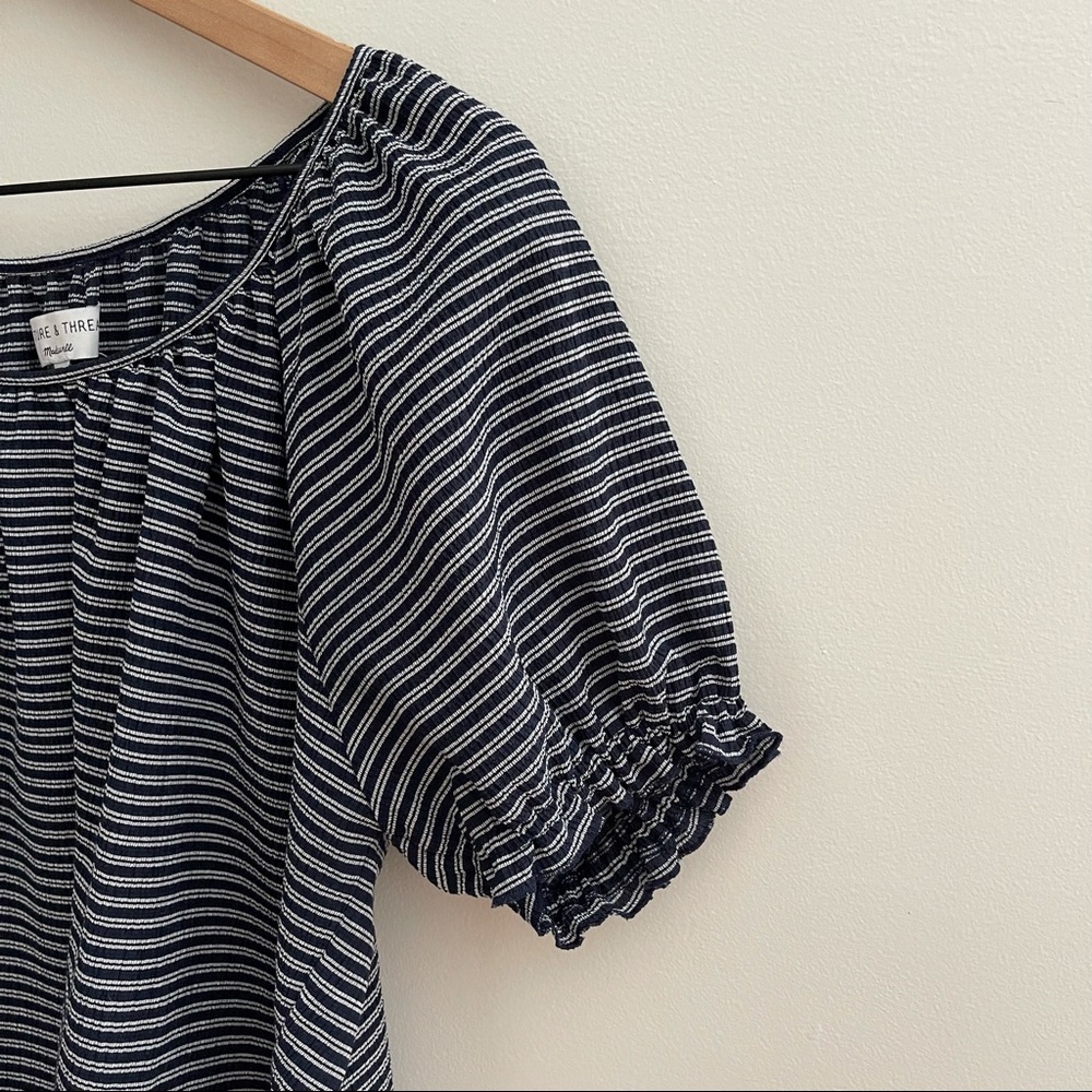 Madewell Texture & Thread Peasant Top In Stripes - Picture 5 of 11